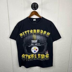 Vintage 1996 Pittsburgh Steelers Football Helmet Graphic Tee Large